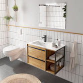 Mueble de baño ATTILA 850 2 cajones con coqueta reversible + Lavabo - BañoClick